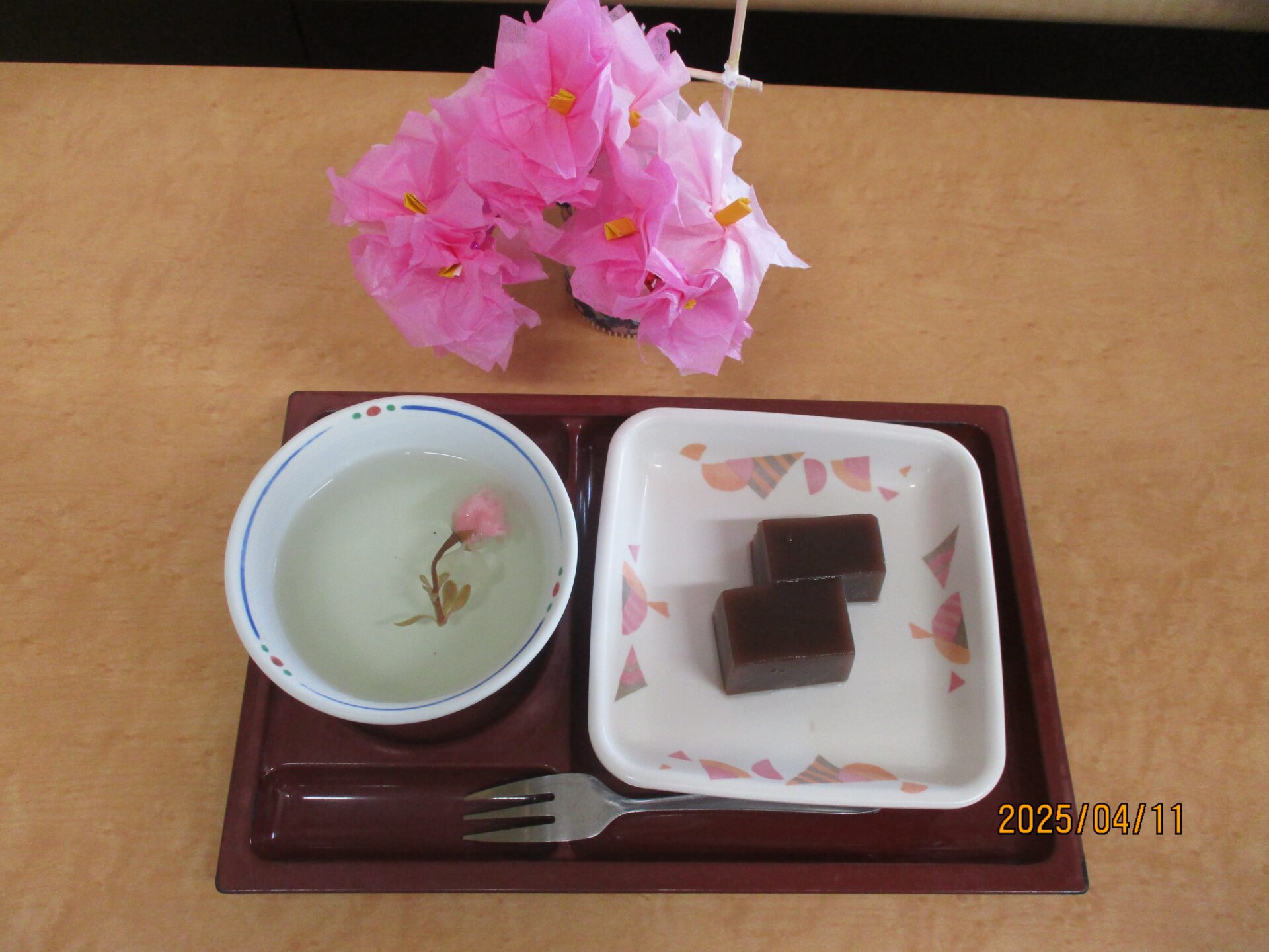 【4月】枝垂れ桜を眺めながら春のお茶会